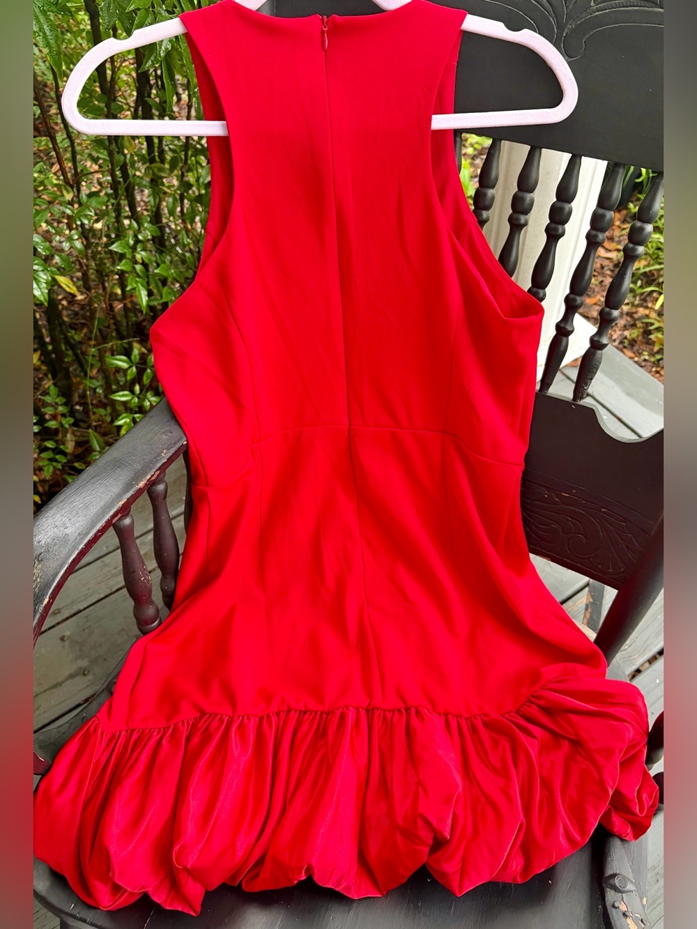 NWT LAUNDRY By Shelli Segal Vibrant Red Ruffle-Hem Mini Dress - Picture 3 of 4